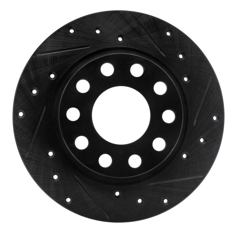 Picture of R1 01-03 Volkswagen EuroVan Front Right Drilled & Slotted Black Brake Rotor