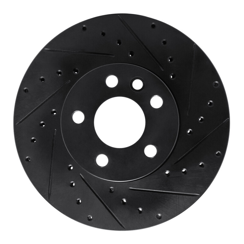 Picture of R1 01-03 Volkswagen EuroVan Front Right Drilled & Slotted Black Brake Rotor