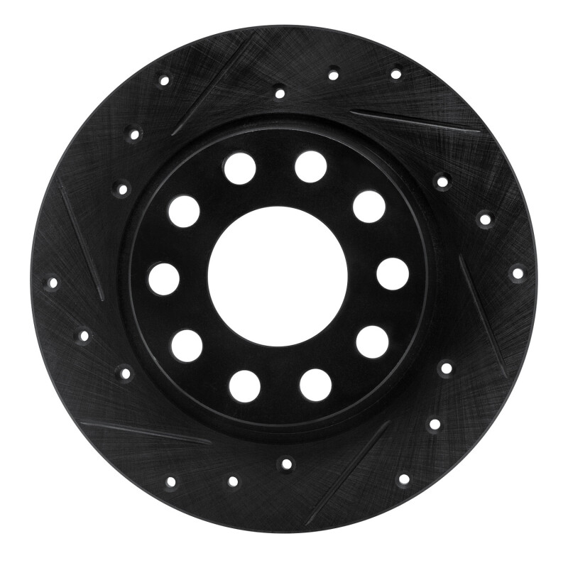 Picture of R1 01-03 Volkswagen EuroVan Front Left Drilled & Slotted Black Brake Rotor