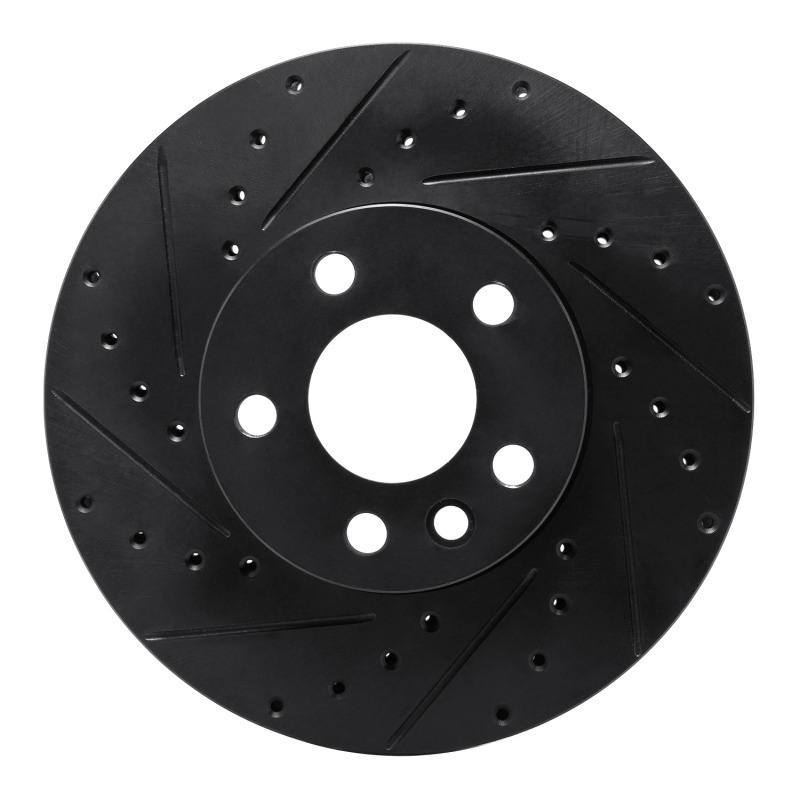 Picture of R1 01-03 Volkswagen EuroVan Front Left Drilled & Slotted Black Brake Rotor