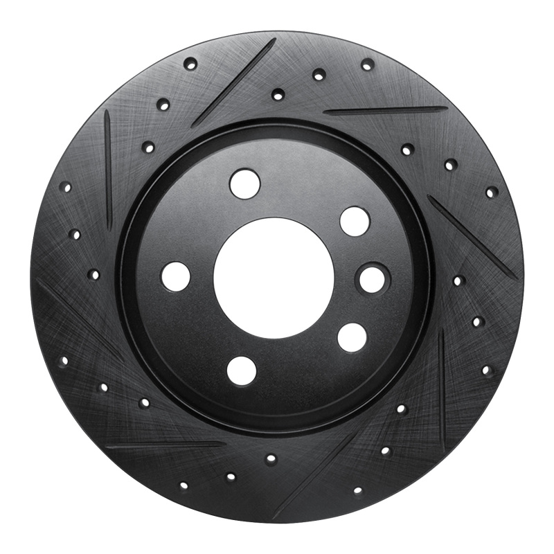 Picture of R1 01-03 Volkswagen EuroVan Rear Left Drilled & Slotted Black Brake Rotor
