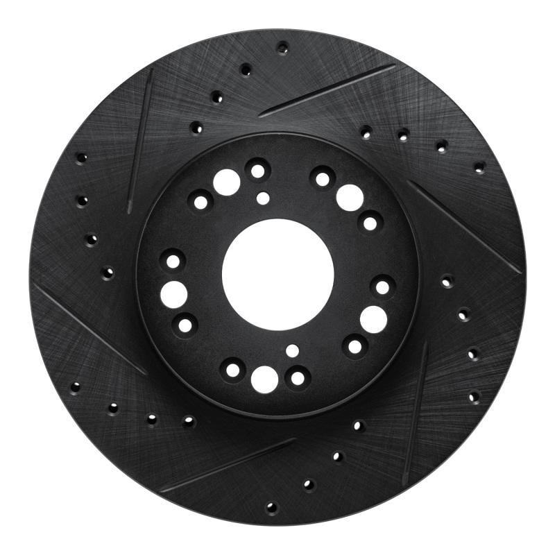 Picture of R1 91-92 Lexus LS400 Front Left Drilled & Slotted Black Brake Rotor