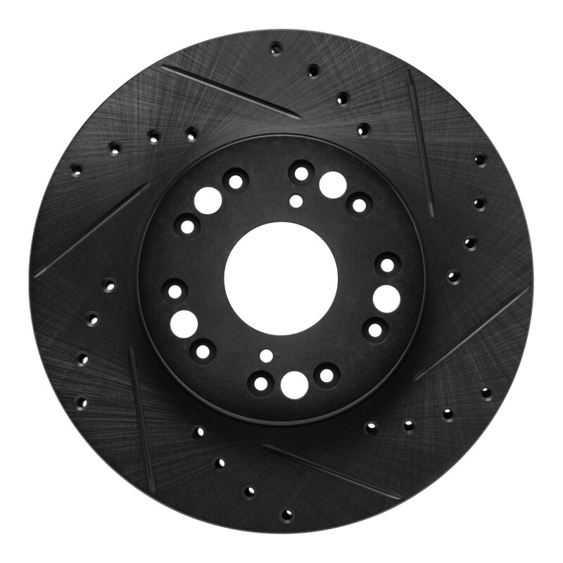 Picture of R1 91-92 Lexus LS400 Front Right Drilled & Slotted Black Brake Rotor