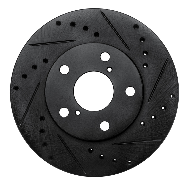 Picture of R1 92-98 Lexus SC300 Front Right Drilled & Slotted Black Brake Rotor