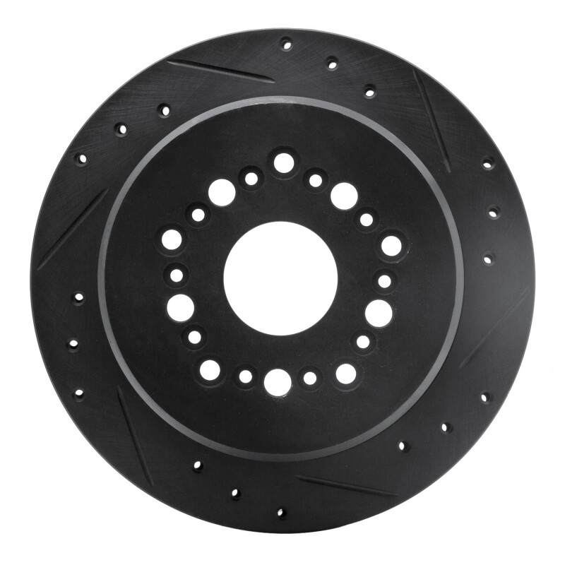 Picture of R1 92-98 Lexus SC300 Rear Right Drilled & Slotted Black Brake Rotor