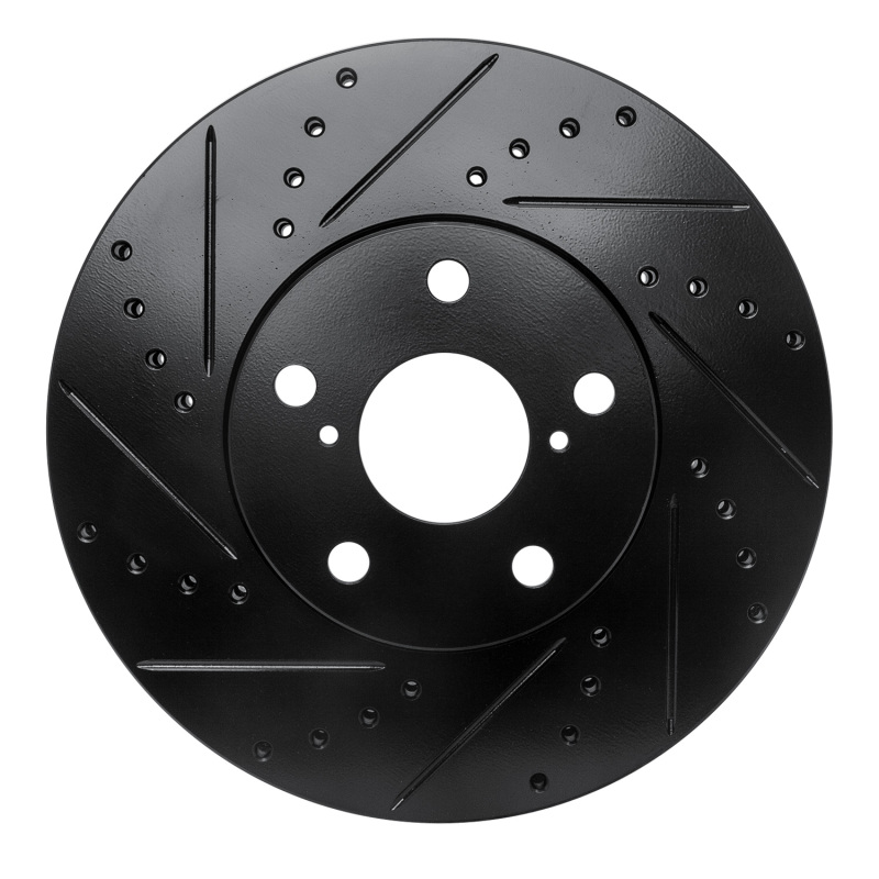 Picture of R1 92-10 Lexus IS300 Front Left Drilled & Slotted Black Brake Rotor