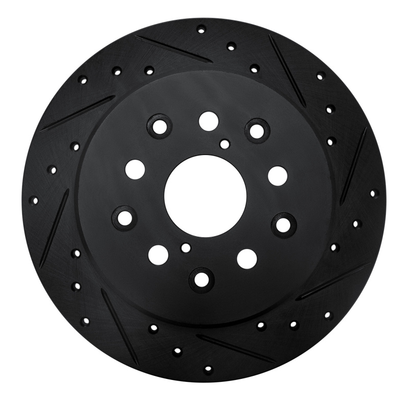 Picture of R1 98-10 Lexus GS400 Rear Right Drilled & Slotted Black Brake Rotor