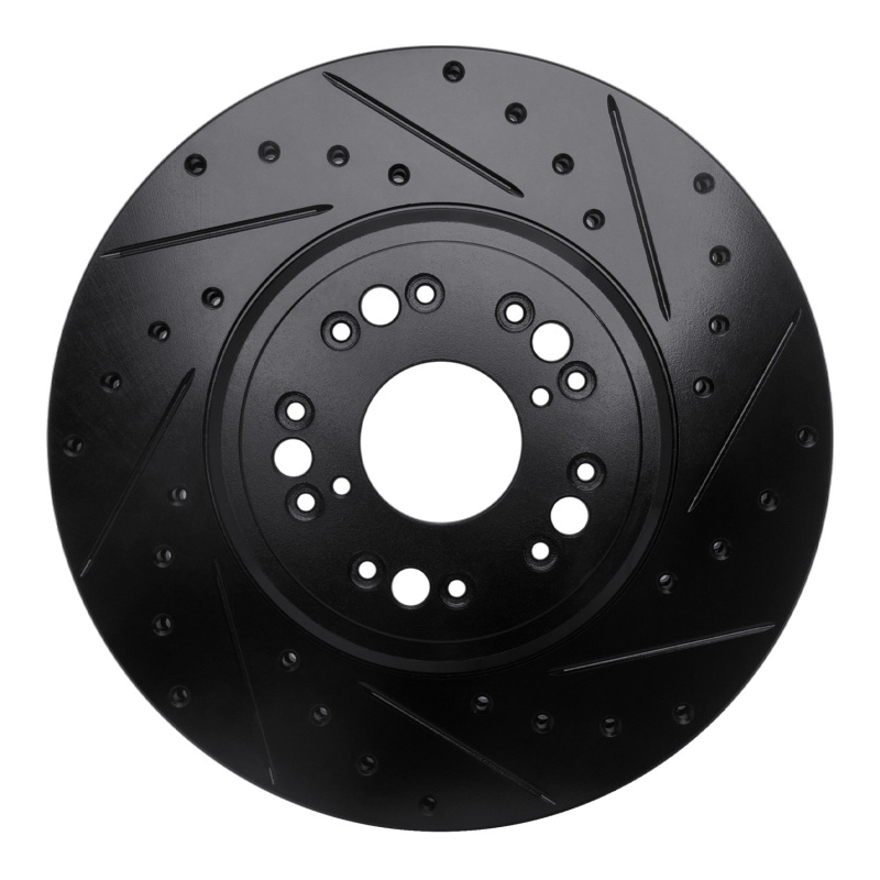 Picture of R1 95-00 Lexus LS400 Front Right Drilled & Slotted Black Brake Rotor
