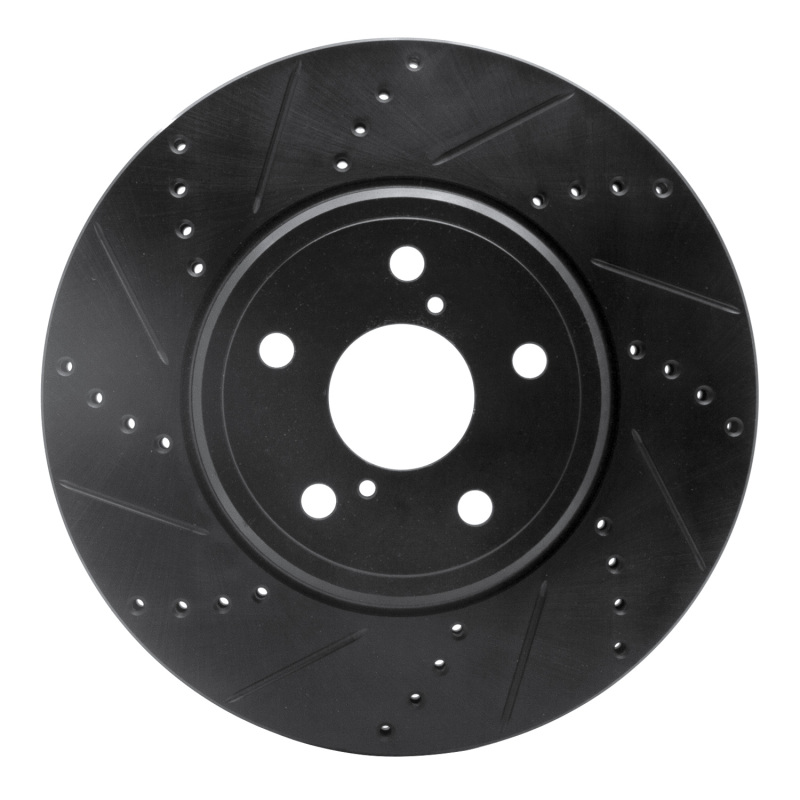 Picture of R1 01-06 Lexus LS430 Front Left Drilled & Slotted Black Brake Rotor