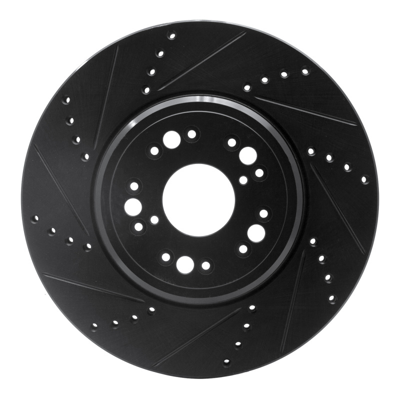 Picture of R1 95-00 Lexus LS400 Front Left Drilled & Slotted Black Brake Rotor