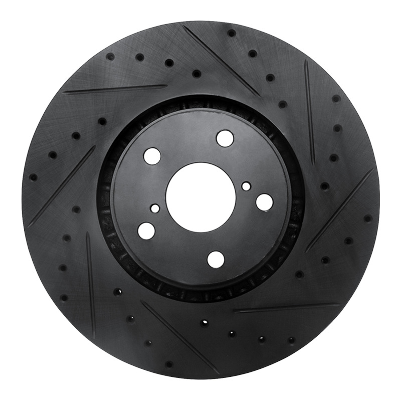 Picture of R1 07-11 Lexus GS350 Right Front Drilled & Slotted Black Brake Rotor
