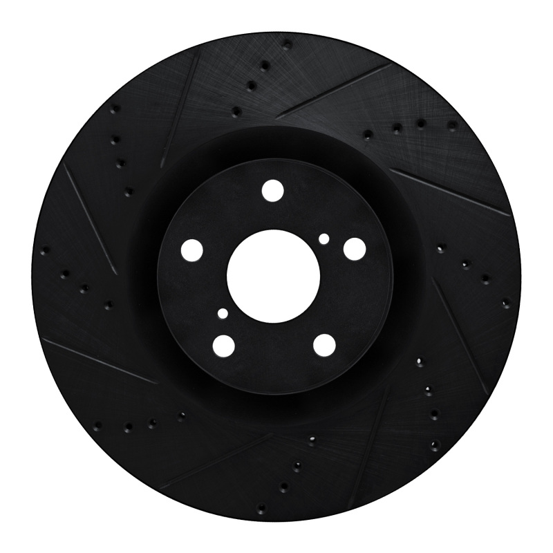 Picture of R1 09-11 Lexus IS350 Left Front Drilled & Slotted Black Brake Rotor