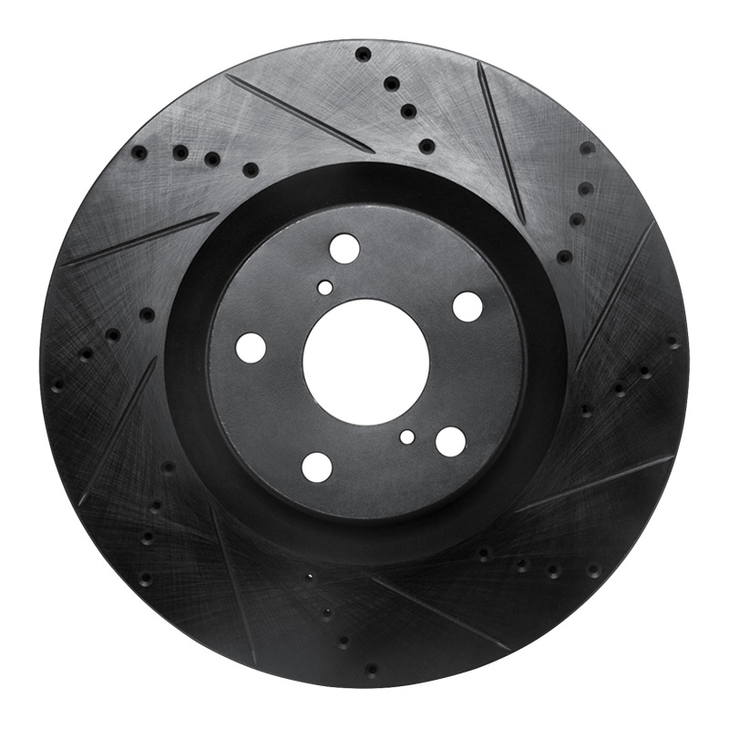 Picture of R1 09-11 Lexus GS350 Right Front Drilled & Slotted Black Brake Rotor
