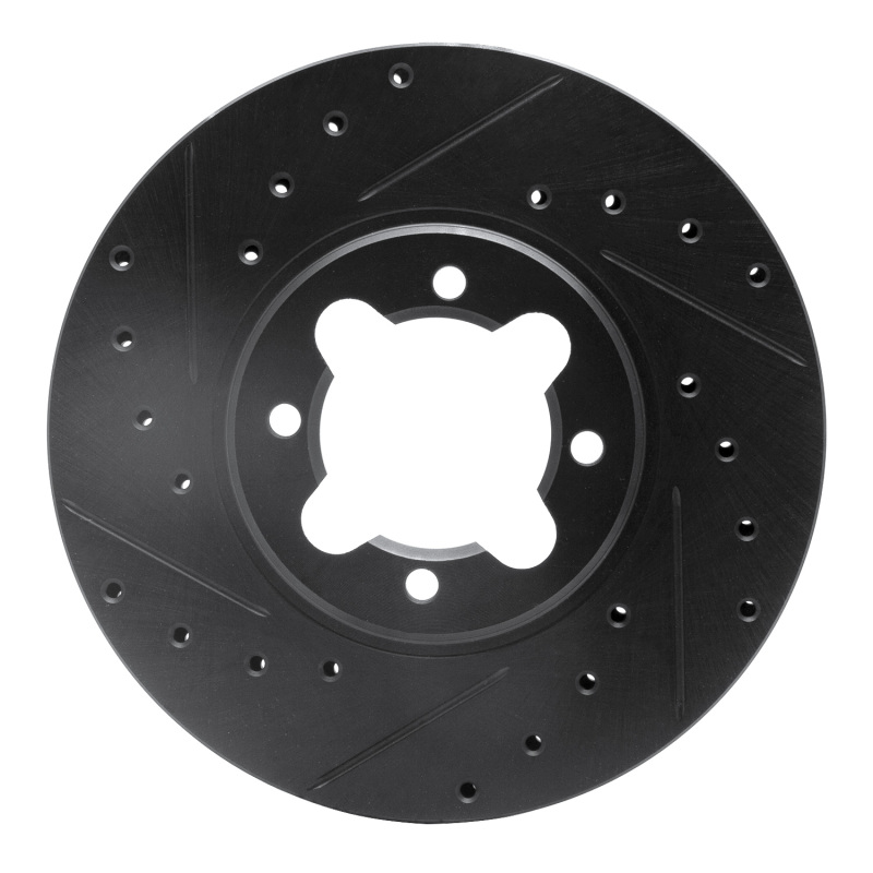 Picture of R1 82-85 Toyota Celica Front Left Drilled & Slotted Black Brake Rotor