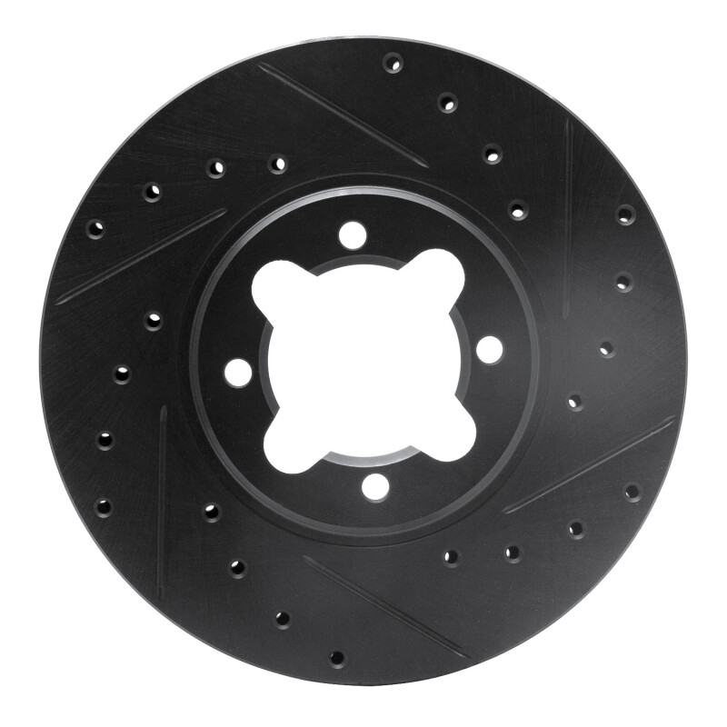 Picture of R1 82-85 Toyota Celica Front Right Drilled & Slotted Black Brake Rotor