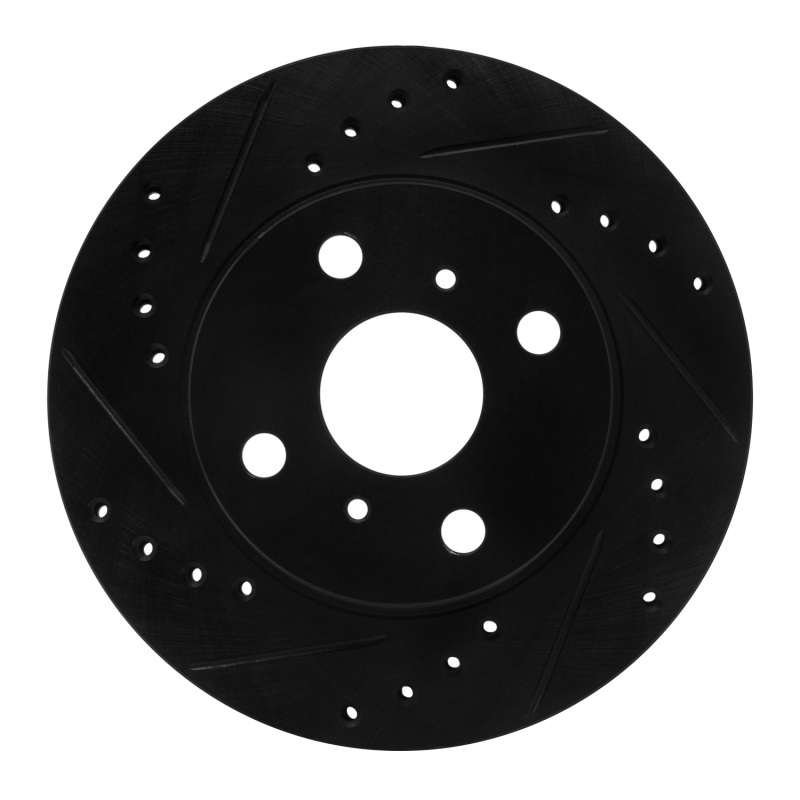Picture of R1 85-88 Chevrolet Nova Front Left Drilled & Slotted Black Brake Rotor