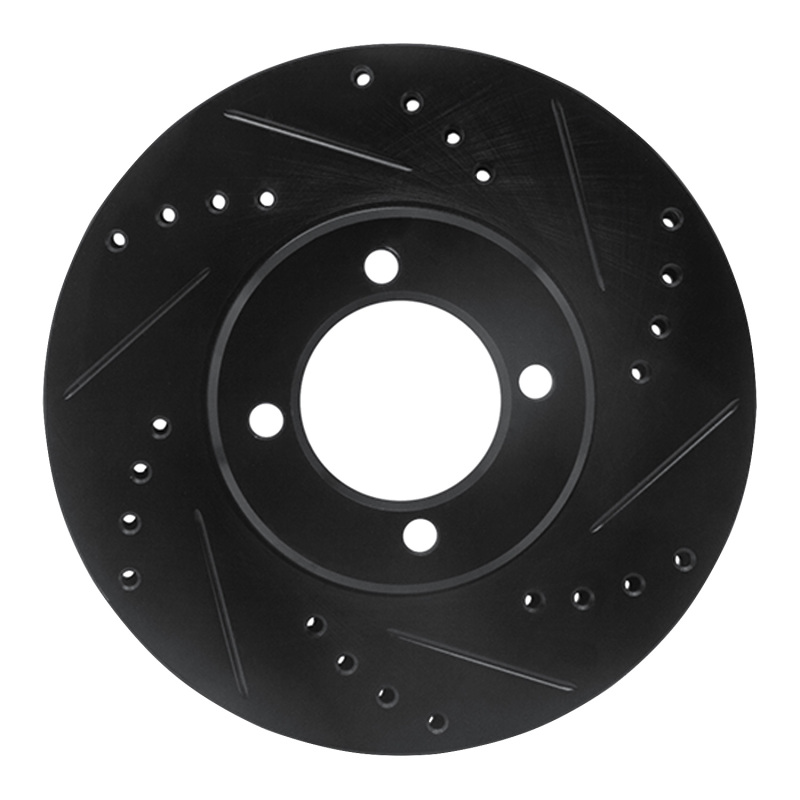 Picture of R1 84-87 Toyota Corolla (US/Canada) Front Right Drilled & Slotted Black Brake Rotor
