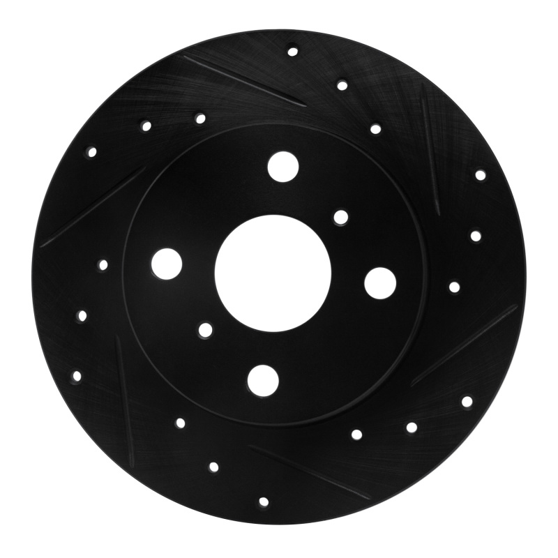 Picture of R1 85-86 Toyota MR2 Rear Right Drilled & Slotted Black Brake Rotor