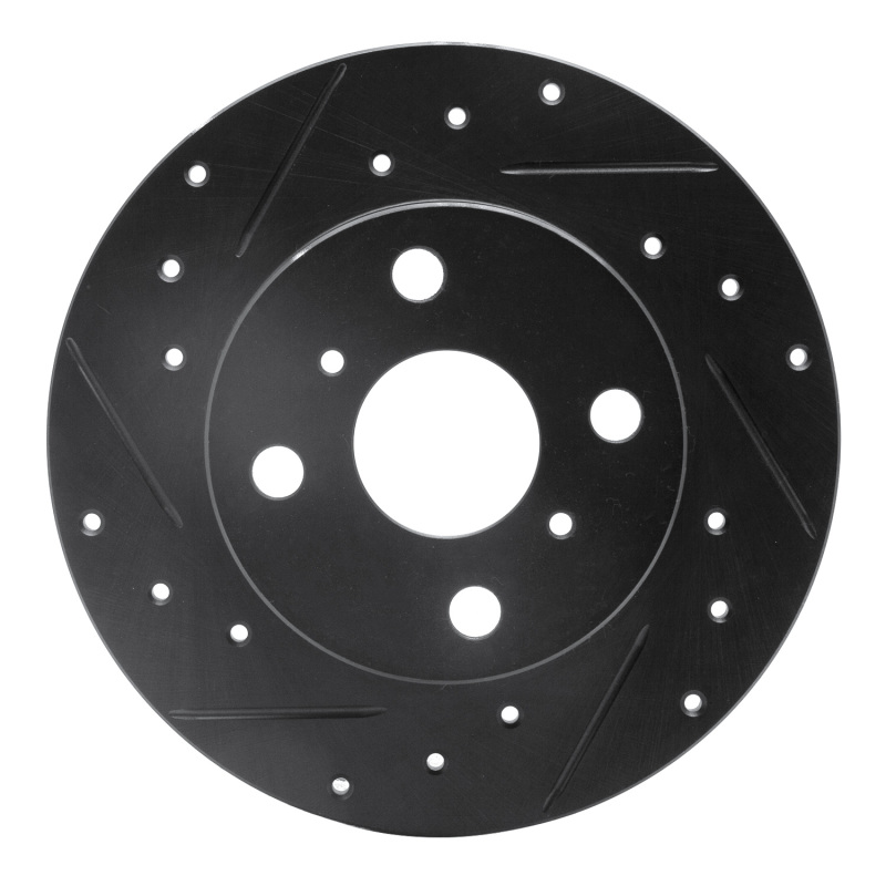 Picture of R1 85-86 Toyota MR2 Rear Left Drilled & Slotted Black Brake Rotor