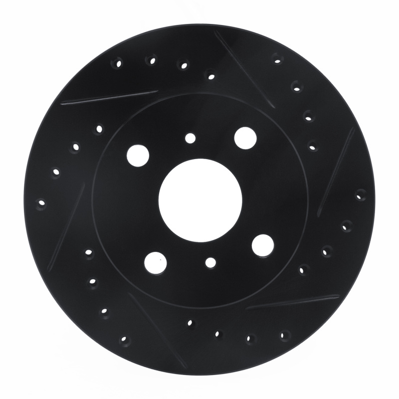 Picture of R1 88-92 Geo Prizm Front Right Drilled & Slotted Black Brake Rotor
