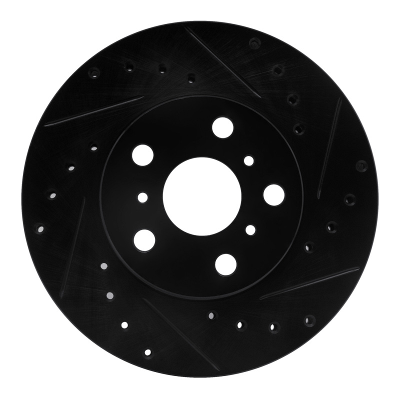 Picture of R1 87-91 Toyota Camry Front Right Drilled & Slotted Black Brake Rotor