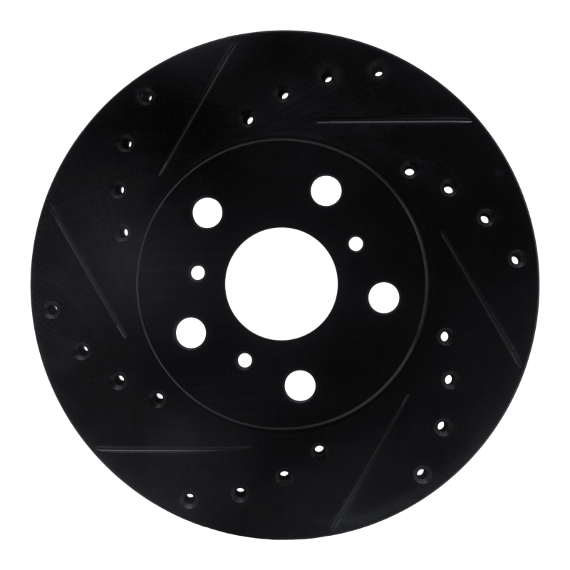 Picture of R1 87-91 Toyota Camry Front Left Drilled & Slotted Black Brake Rotor
