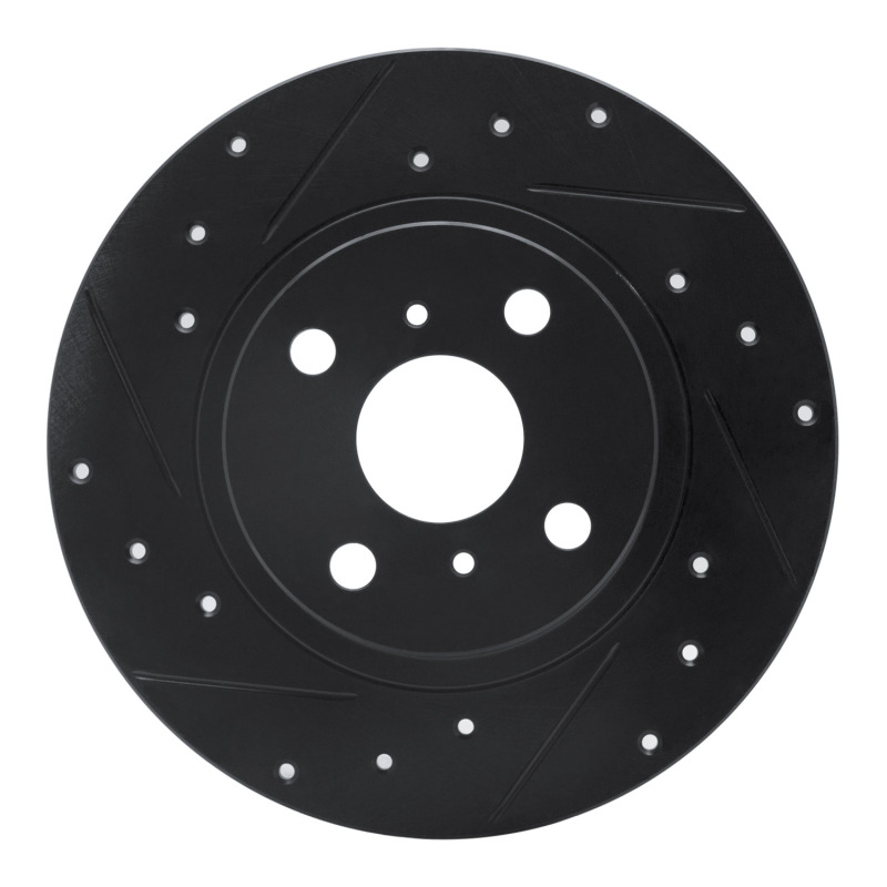 Picture of R1 87-89 Toyota MR2 Rear Left Drilled & Slotted Black Brake Rotor