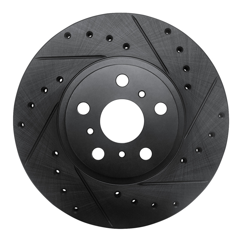 Picture of R1 90-93 Toyota Celica Front Right Drilled & Slotted Black Brake Rotor