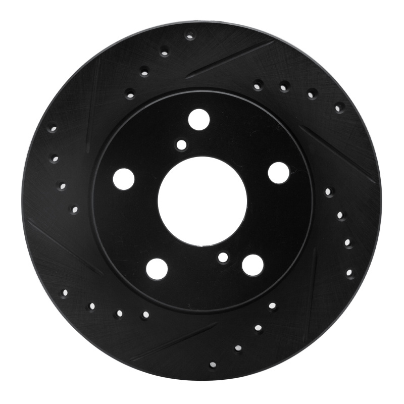 Picture of R1 91-95 Toyota MR2 Front Left Drilled & Slotted Black Brake Rotor