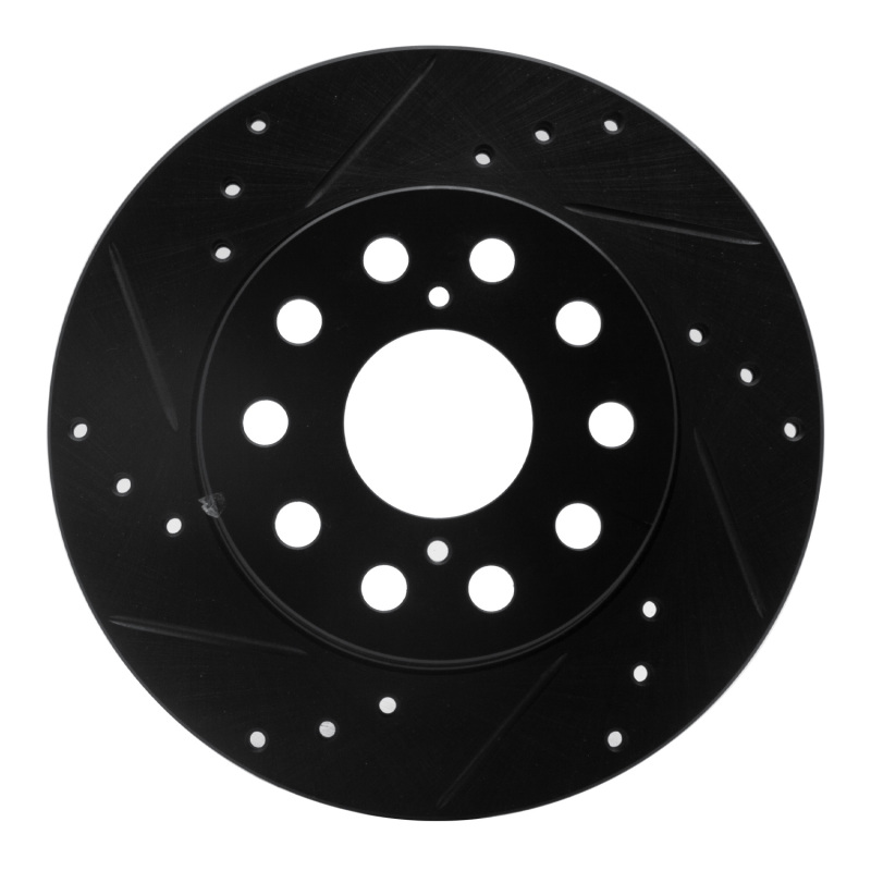 Picture of R1 91-95 Toyota MR2 Rear Left Drilled & Slotted Black Brake Rotor