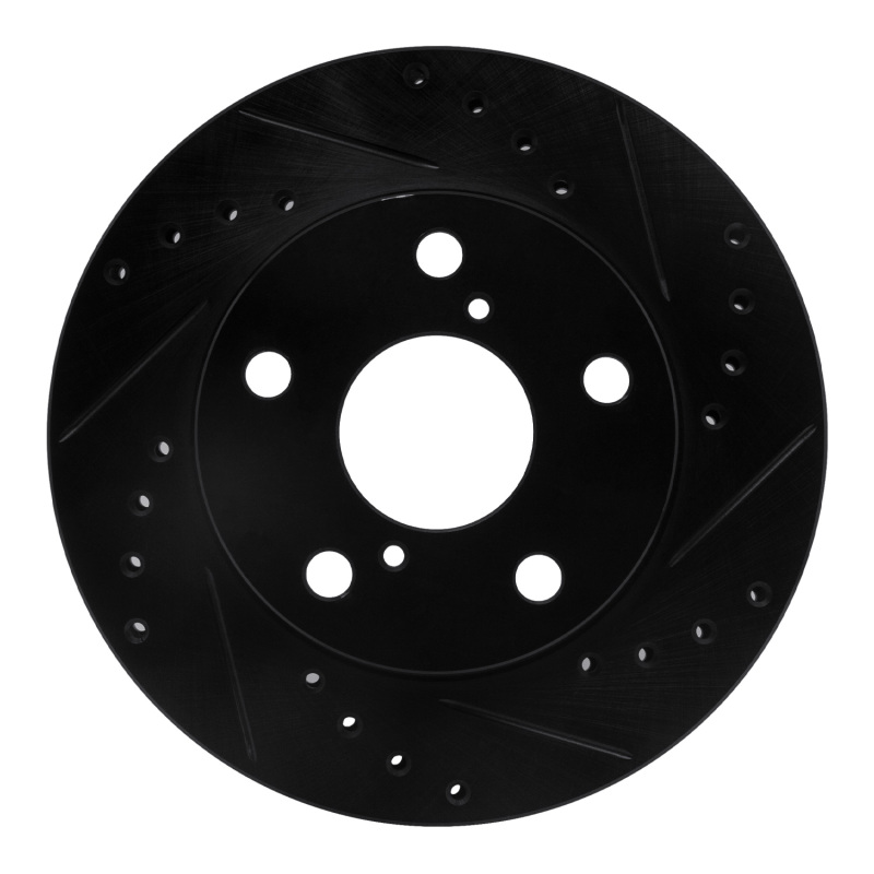 Picture of R1 91-95 Toyota MR2 Front Right Drilled & Slotted Black Brake Rotor