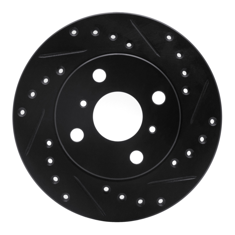 Picture of R1 91-99 Toyota Paseo Front Right Drilled & Slotted Black Brake Rotor