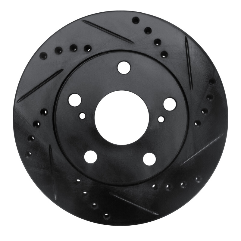 Picture of R1 92-01 Toyota Camry Front Right Drilled & Slotted Black Brake Rotor