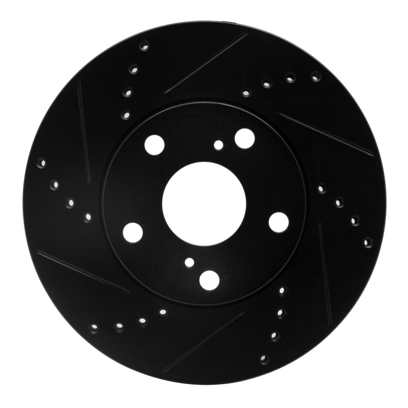 Picture of R1 92-06 Lexus ES300 Front Left Drilled & Slotted Black Brake Rotor