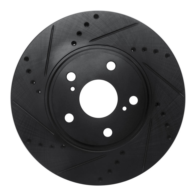 Picture of R1 99-07 Lexus ES330 Front Left Drilled & Slotted Black Brake Rotor