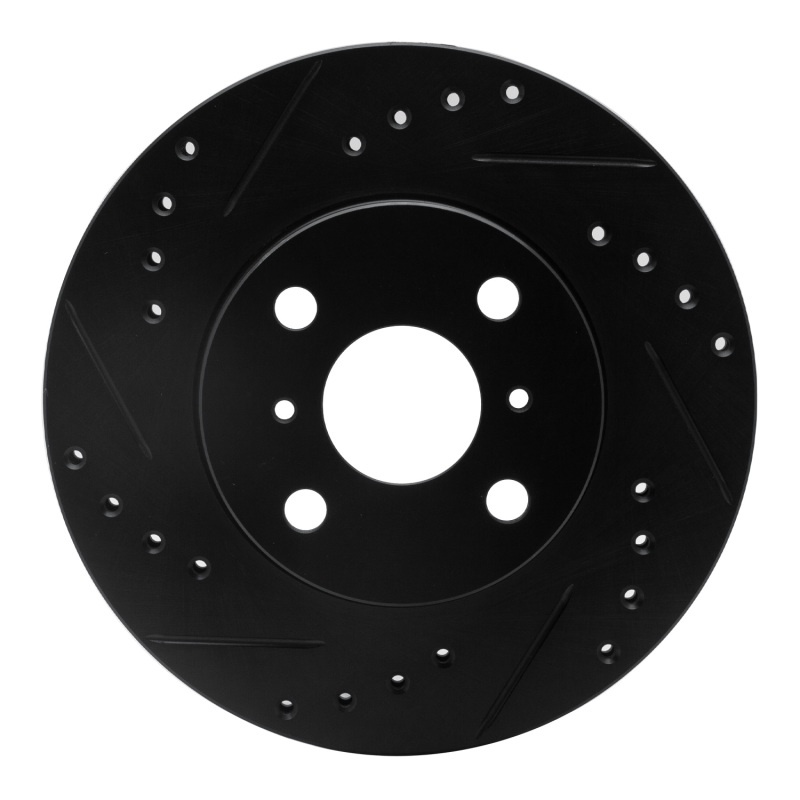 Picture of R1 93-02 Chevrolet Prizm Front Left Drilled & Slotted Black Brake Rotor