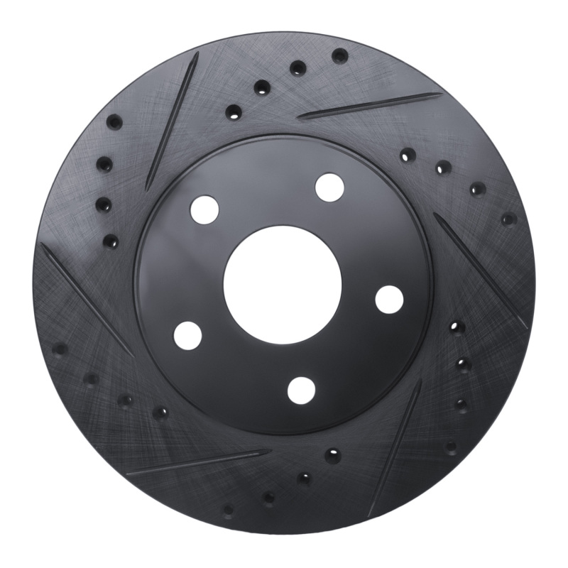 Picture of R1 92-95 Toyota MR2 Front Left Drilled & Slotted Black Brake Rotor