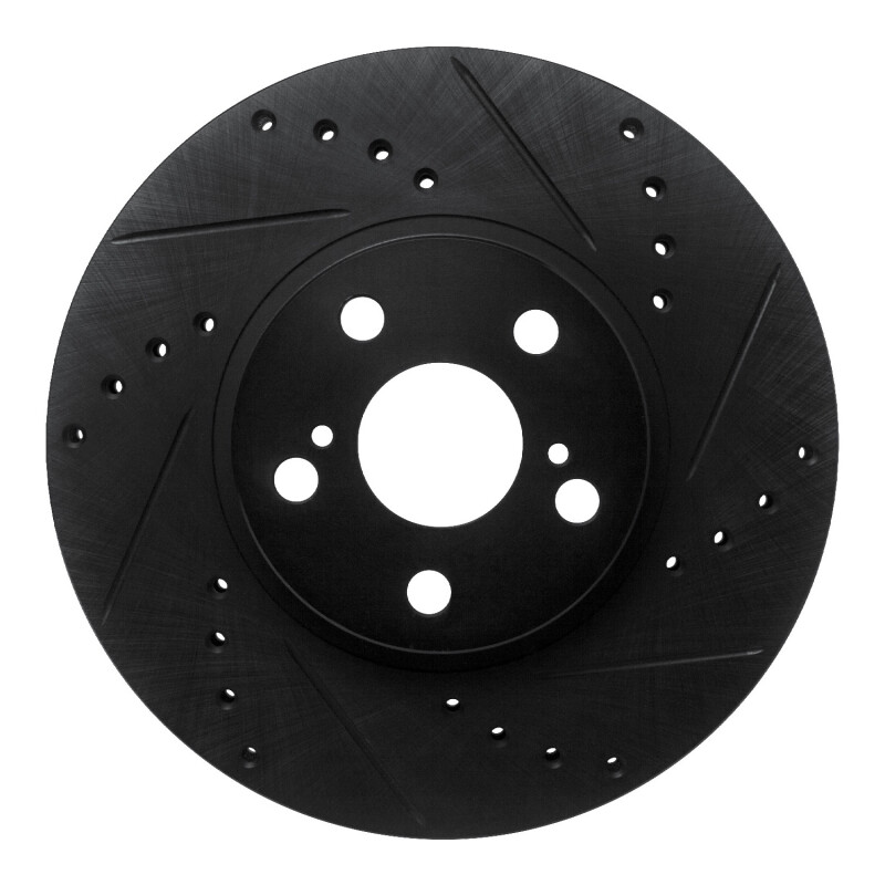 Picture of R1 94-99 Toyota Celica Front Right Drilled & Slotted Black Brake Rotor