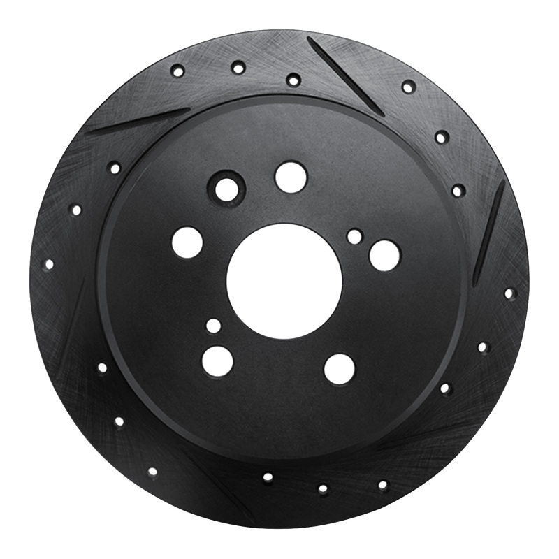 Picture of R1 96-99 Toyota Celica Rear Right Drilled & Slotted Black Brake Rotor
