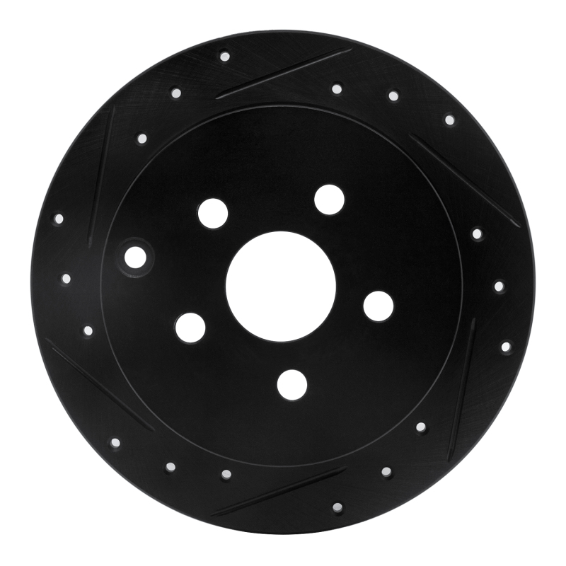 Picture of R1 00-10 Pontiac Vibe Rear Left Drilled & Slotted Black Brake Rotor