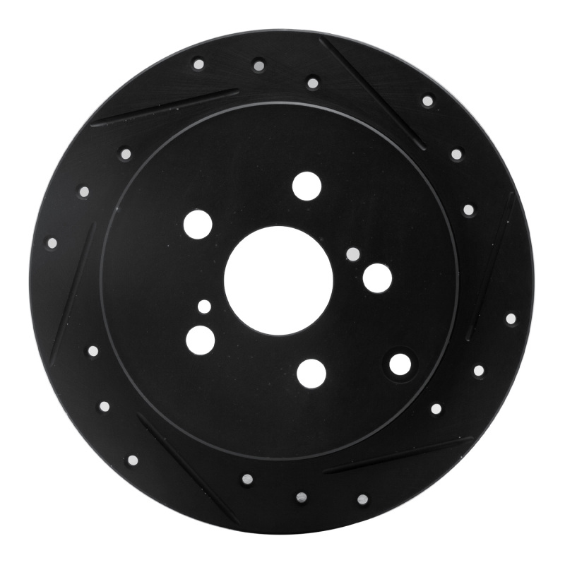 Picture of R1 00-10 Pontiac Vibe Rear Right Drilled & Slotted Black Brake Rotor