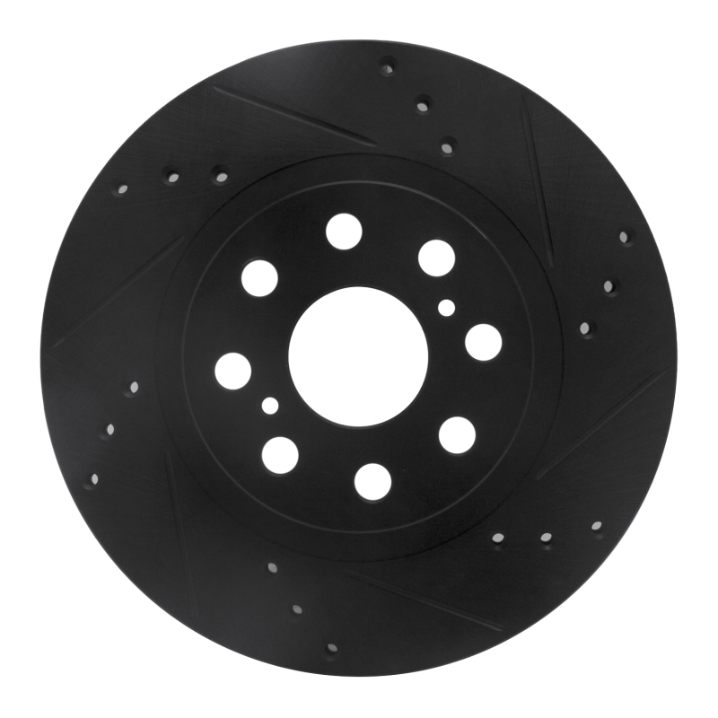 Picture of R1 00-05 Toyota MR2 Spyder Rear Right Drilled & Slotted Black Brake Rotor