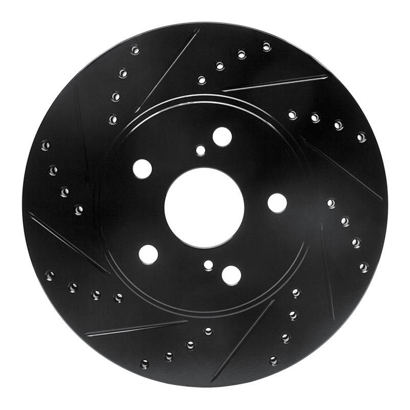Picture of R1 02-15 Lexus ES300 Front Left Drilled & Slotted Black Brake Rotor