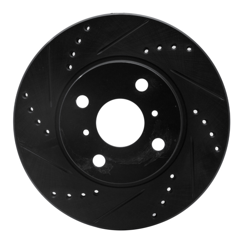 Picture of R1 06-19 Scion IQ Front Left Drilled & Slotted Black Brake Rotor