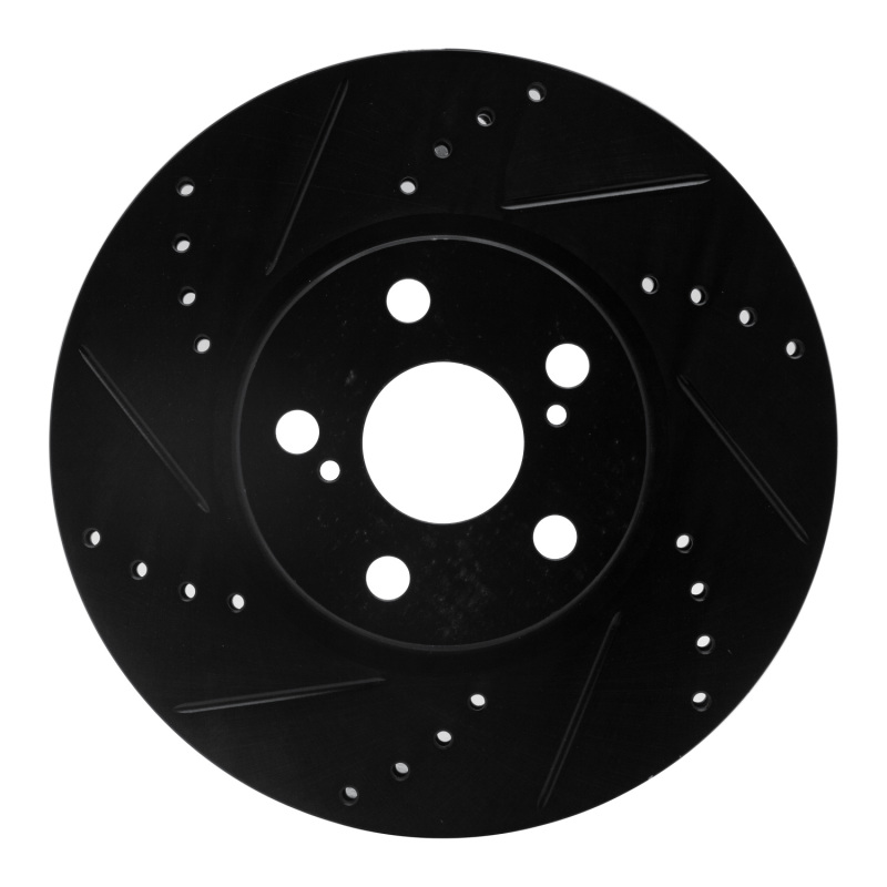 Picture of R1 08-19 Pontiac Vibe Front Left Drilled & Slotted Black Brake Rotor