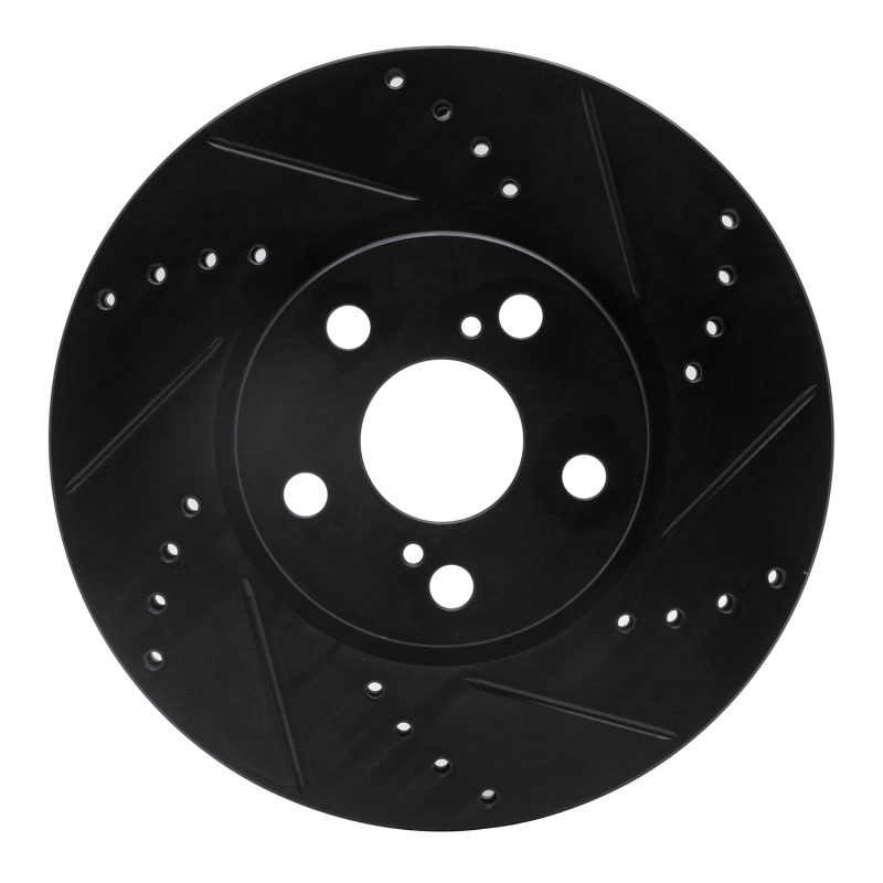 Picture of R1 08-19 Pontiac Vibe Front Right Drilled & Slotted Black Brake Rotor