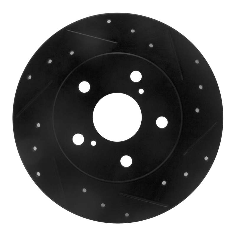 Picture of R1 08-18 Pontiac Vibe Rear Right Drilled & Slotted Black Brake Rotor