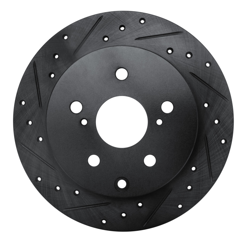 Picture of R1 09-13 Pontiac Vibe Rear Left Drilled & Slotted Black Brake Rotor