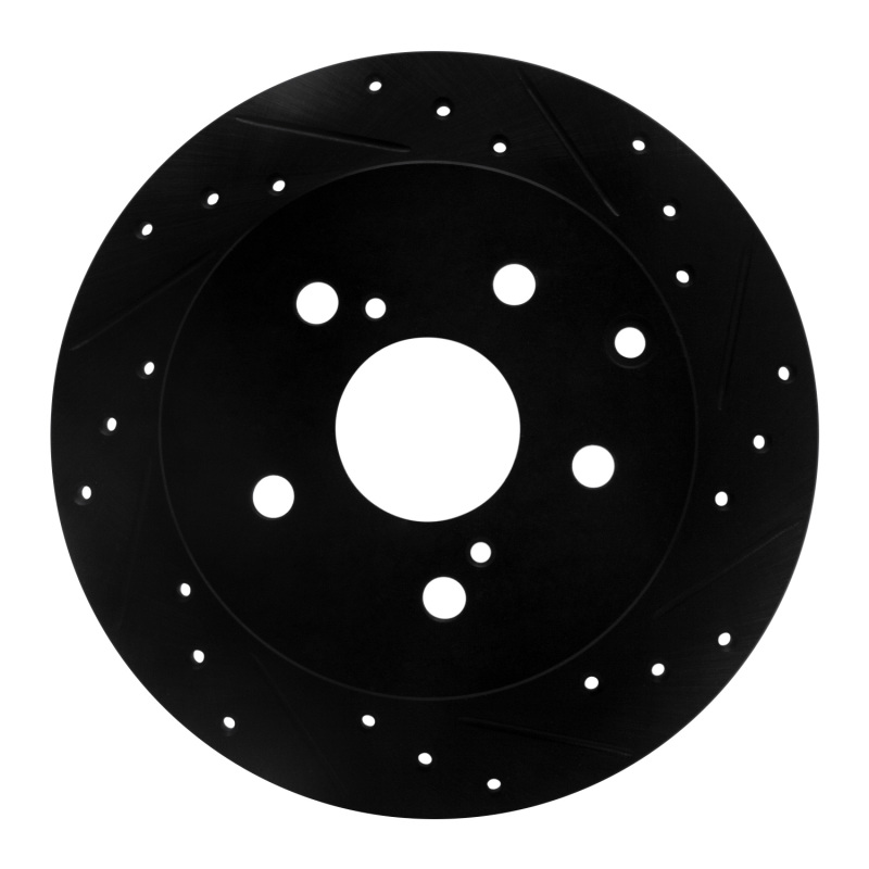 Picture of R1 09-13 Pontiac Vibe Rear Right Drilled & Slotted Black Brake Rotor