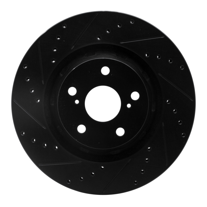 Picture of R1 09-15 Toyota Venza Front Left Drilled & Slotted Black Brake Rotor
